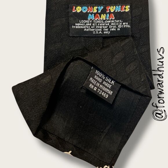 Vintage 1996 Looney Tunes Mania Skeleton Necktie – 100% Silk - Picture 6 of 8